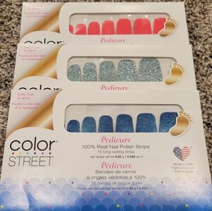 NIB - Color Street Pedicure Set Bundle Of 3